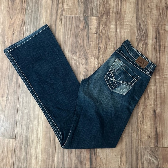 NWOT BKE Sabrina Distressed Dark Indigo Boot Cut Jeans • 30 x 37 1/2 - Picture 2 of 10